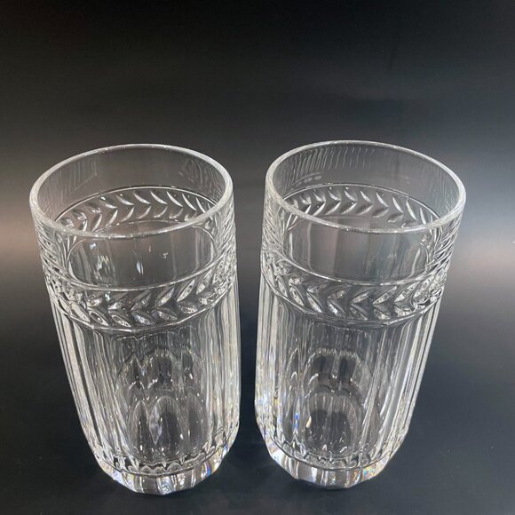 Villeroy Boch Miss Desiree Highball Tumblers Laurel Wreath Glasses Set of 2 - Picture 3 of 7